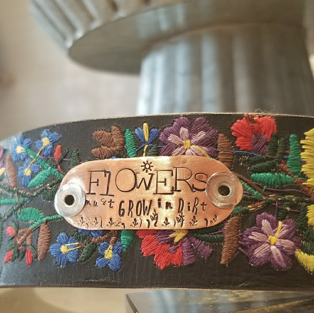Handmade leather bracelet cuff